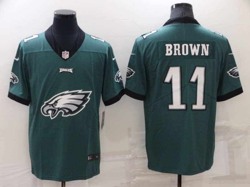 Men's Philadelphia Eagles A.J. Brown #11 Midnight Green Jersey